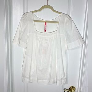 Anthro Plenty Tracy Reese LINEN Baha Tunic Top w/ Pockets White Large